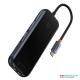 Baseus AcmeJoy 8-Port Type-C HUB Adapter（Type-C to HDMI*1+USB3.0*2+USB2.0*1+Type-C PD&Data*1+RJ45*1+SD/TF*1）Dark Grey